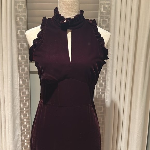 Shoshanna dark burgundy velvet evening gown - Picture 7 of 15